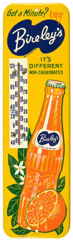 “GOT A MINUTE?  ENJOY BIRELEY’S”  TIN THERMOMETER WITH BOX.