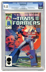 TRANSFORMERS #1 1984 CGC 9.8 WHITE PAGES.