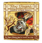 "ROY ROGERS WESTERN SCARF & COWBOY HAT SLIDE" BOXED.