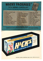 "WACKY PACKAGES 15TH SERIES" SET.