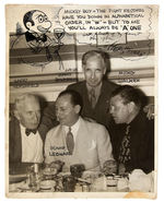 BENNY LEONARD AND MICKEY WALKER LARGE PHOTO WITH HERSHFIELD ABIE THE AGENT ORIGINAL ART.