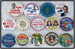 "WELCOME" POLITICAL CAMPAIGN AND PRESIDENTIAL VISITS GROUP OF 37 DIFFERENT BUTTONS.