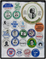 "WELCOME" POLITICAL CAMPAIGN AND PRESIDENTIAL VISITS GROUP OF 37 DIFFERENT BUTTONS.