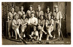 “TIGERTON” 1915 WOMEN’S  BASEBALL TEAM REAL PHOTO POSTCARD.