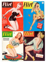 “FLIRT/WINK” LOT OF FIVE GIRLIE MAGAZINES W/DRIBEN & DEVORSS COVERS.