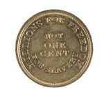 EARLY 1860 CAMPAIGN REPUBLICAN TOKEN OPPOSING SLAVERY.