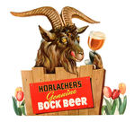 "HORLACHER'S GENUINE BOCK BEER" DIE-CUT CARDBOARD STANDEE.