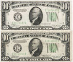 $10 FEDERAL RESERVE NOTES MIXED SERIES LOT OF 36.