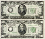 $20 FEDERAL RESERVE NOTES MIXED SERIES LOT OF 3.
