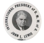 LARGE "JOHN L. LEWIS" PORTRAIT BUTTON.