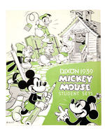 "MICKEY MOUSE/DIXON" THREE-PIECE LOT WITH RARE BROCHURE.
