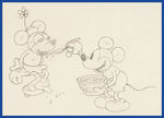 THE KLONDIKE KID MICKEY & MINNIE MOUSE PRODUCTION DRAWING.