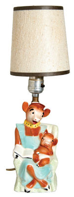 ELSIE THE COW FIGURAL LAMP W/SHADE.