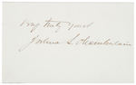 CIVIL WAR UNION GENERAL JOSHUA L. CHAMBERLAIN AUTOGRAPHED CALLING CARD.