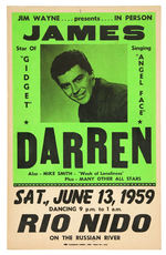 JAMES DARREN CONCERT POSTER.