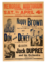 RHYTHM & BLUES CONCERT POSTER FEATURING NAPPY BROWN.