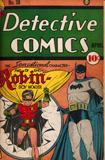 “D.C. PUBLICATIONS” BOUND VOLUME OF TEN GOLDEN AGE COMICS INCLUDING “DETECTIVE” #38.