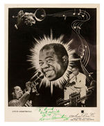 LOUIS ARMSTRONG SIGNED VINTAGE PUBLICITY PHOTO.