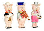 "THREE LITTLE PIGS" LARGEST SIZE BOXED BISQUE SET.