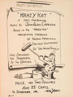 "KRAZY KAT - A JAZZ PANTOMIME" ILLUSTRATED MUSIC BOOK.