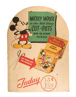 "MICKEY MOUSE POST TOASTIES CORN FLAKES" RARE STORE SIGN/STANDEE.