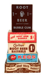 LOT OF FIVE ROOT BEER GUM/CANDY BOXES.