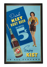 "DRINK KIST ROOT BEER" FRAMED POSTER.