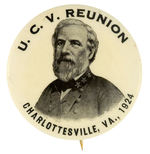 CONFEDERATE REUNION BUTTON FROM 1924 PICTURING GENERAL LEE.