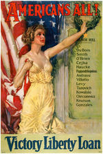 WORLD WAR I "VICTORY LIBERTY LOAN" LINEN-MOUNTED POSTER.