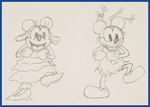 MICKEY'S MELLERDRAMMER PRODUCTION DRAWING FEATURING MICKEY AND MINNIE MOUSE.