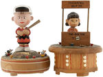 PEANUTS WOODEN FIGURAL MUSIC BOX LOT BY ANRI OF ITALY.