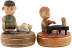 PEANUTS WOODEN FIGURAL MUSIC BOX LOT BY ANRI OF ITALY.