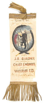 HAND PAINTED "CHIEF ENGINEER" FIRE RIBBON.