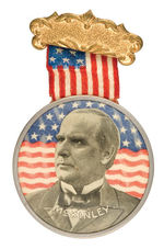 "McKINLEY" BEAUTIFUL 1896 RIBBON BADGE.