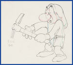 SNOW WHITE AND THE SEVEN DWARFS PRODUCTION DRAWING FEATURING GRUMPY.