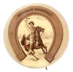 "PRESIDENT ROOSEVELT" AS ROUGH RIDER ON HORSEBACK AND FIRING HIS PISTOL.