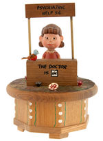 PEANUTS WOODEN FIGURAL MUSIC BOX PAIR BY ANRI OF ITALY.