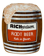 "RICHARDSON ROOT BEER/RICH IN FLAVOR" EXCEPTIONALLY CLEAN TIN SIGN.