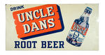 "DRINK UNCLE DAN'S ROOT BEER" EMBOSSED SIGN.