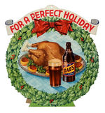 "DAD'S ROOT BEER/FOR A PERFECT HOLIDAY" DIE-CUT SIGN.