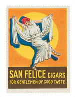 CIGAR AND TOBACCO RELATED FIVE POSTER STAMPS.