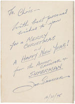 SUPERMAN CO-CREATOR JOE SHUSTER HANDWRITTEN NOTE.