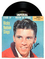 "RICKY NELSON SINGS" SIGNED 45 RECORD.