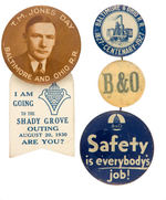 BALTIMORE AND OHIO R.R. GROUP OF FOUR BUTTONS.