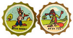 "BR'ER RABBIT" AND "BR'ER FOX" PAIR OF 1940s CATALIN PLASTIC PENCIL SHARPENERS.