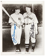 JOE DiMAGGIO/BOB FELLER DOUBLE SIGNED PHOTO W/BOTH TOGETHER IN UNIFORM.