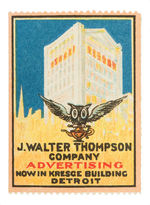 POSTER STAMP FOR DETROIT BRANCH OF AD AGENCY "J. WALTER THOMPSON."