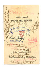 ARMY NAVY 1945 FOOTBALL SIGNED DINNER MENU.