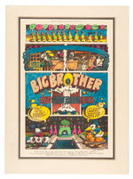 "BIG BROTHER AND THE HOLDING COMPANY" CONCERT POSTER HAND COLORED BY RICK GRIFFIN.