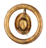 TR 1912 RARE FIGURAL BRASS BADGE "MY HAT'S IN THE RING."